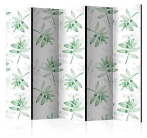 Paravento design Ramoscelli acquerellati II - foglie tropicali chiare