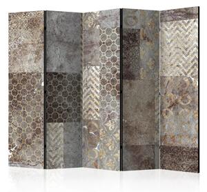 Paravento design Texture geometriche II - sfondo nei toni del bronzo