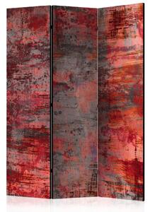Paravento separè Metallo rosso - composizione con texture irregolare