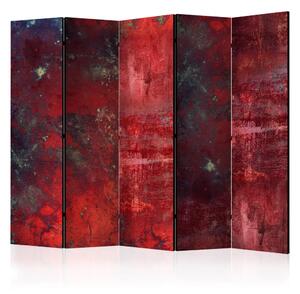 Paravento design Cemento rosso II - sfondo con toni cremisi