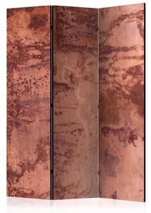 Paravento design Lamiera rossa - composizione con texture marmorizzata