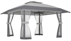 Outsunny Gazebo da giardino 4 x 4 m pop up gazebo pieghevole altezza regolabile protezione UV30+ montaggio facile grigio | Aosom Italy