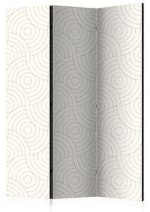 Paravento design Rotelle - forme geometriche su sfondo nei toni del beige