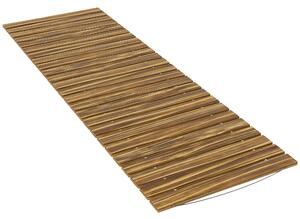 Outsunny Passerella da Giardino in Legno 120x38 cm Passerella Dritta Arrotolabile per Esterni Resistente alle Intemperie Carbonizzato | Aosom Italy