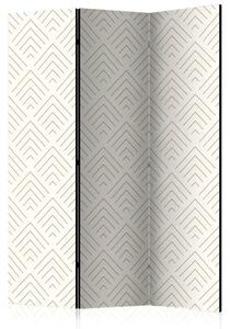 Paravento separè Angoli - sfondo beige con disegno geometrico in marrone