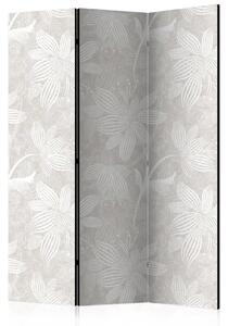 Paravento design Elementi floreali - motivo chiaro con delicati fiori bianchi