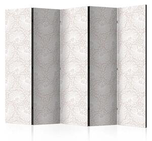 Paravento separè Decorazioni intrecciate II - sfondo beige con tema floreale