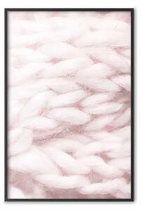 Poster: Calore pastello - texture di treccia di lana di colore rosa