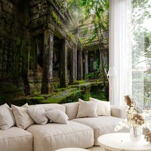 Carta da parati moderna Preah Khan - tempio a Krong Siem Reap, Cambogia, con raggi solari