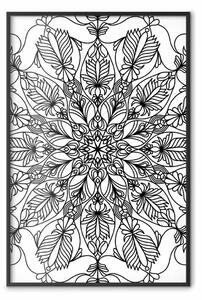 Poster: Mandala nera - motivi neri su tovaglietta in stile orientale zen