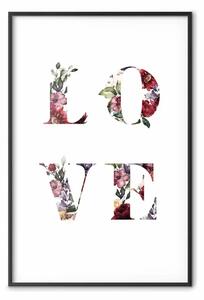 Poster: Amore nei fiori - testo con fiori colorati in scritta inglese