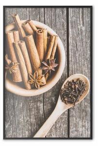Poster: Profumo di spezie - cannella su tavolo di legno