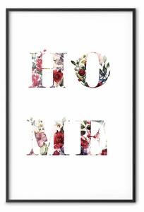Poster: Casa nei fiori - testo con fiori colorati in scritta inglese