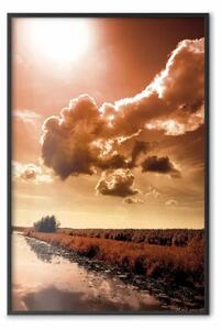 Poster: Tra le nuvole - panorama del campo con cielo e nuvole