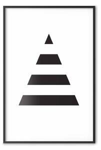 Poster: Forma - triangolo di figure geometriche nere separate da sfondo bianco