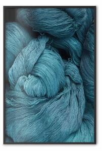 Poster: Lana malinconica - texture turchese della lana in stile artistico