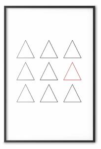 Poster: Elemento non corrispondente - figure triangolari su bianco