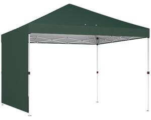 Outsunny Gazebo Pieghevole Pop-up 3x3 m con Parete Laterale UPF50+ Altezza Regolabile Sollevamento Centrale Borsa per il Trasporto Verde | Aosom Italy