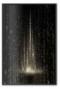 Poster: Bufera di neve - paesaggio con luce di neve cadente in notturna