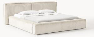 Letto imbottito in velluto a coste con contenitore Lennon