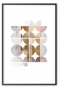 Poster: Forma armonica - cerchi astratti su sfondo bianco contrastante