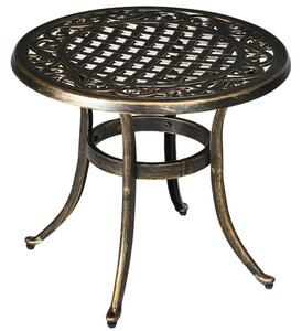 Outsunny Tavolino da giardino tavolo da esterno resistente alle intemperie con telaio in alluminio pressofuso, rotondo portata 60 kg Ø60x52,5H cm | Aosom Italy