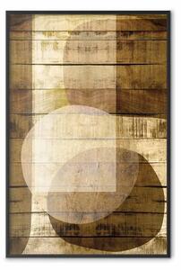 Poster: Cioccolato dorato - astrazione realizzata con assi di legno marrone