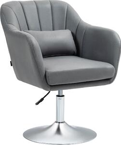 DecHome Poltrona Moderna in Tessuto Dimensioni 60x60x79-91 cm Altezza Regolabile colore Grigio
