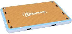 Outsunny Dock Gonfiabile Piattaforma Galleggiante 2,4x1,8m Gonfiabile Piattaforma 4-6 Persone con Superficie Antiscivolo Scaletta | Aosom Italy