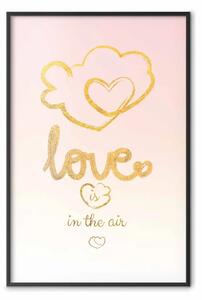 Poster: Love Is in the Air - scritta romantica in inglese su sfondo pastello