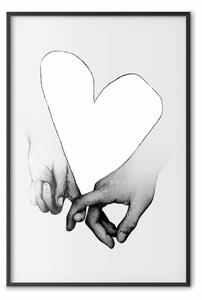 Poster: Il nostro spazio - mani nere e bianche unite a formare un cuore