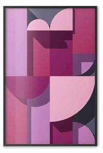 Poster: Casa astratta - varie figure geometriche in tonalità rosa