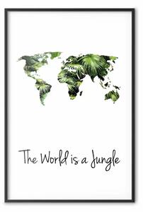 Poster: Il mondo è una giungla - scritte su mappa tropicale
