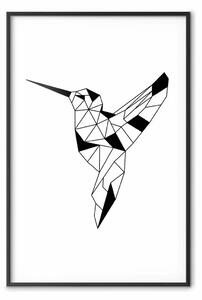 Poster: Ballerino elegante - uccello nero su bianco