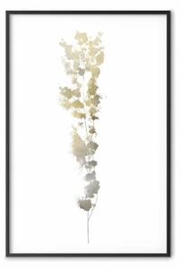Poster: Ramo dorato - pianta color oro su sfondo bianco contrastante