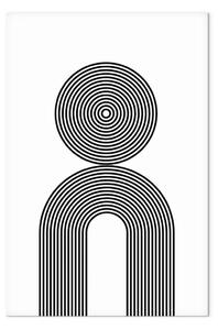 Quadro moderno Linee ipnotiche - Astrazione in bianco e nero raffigurante le ruote