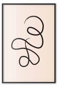 Poster: Loop pensiero - line art di linea ricurva su pastello