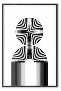 Poster: Rapsodia - linee astratte che creano figure su bianco