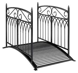 Outsunny Ponte da giardino in metallo 135,5 cm Ponte per laghetto con parapetti di sicurezza Look antico Resistente alla ruggine Montaggio semplice | Aosom Italy