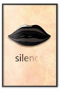 Poster: Dolce silenzio - scritta in inglese e labbra nere lucide