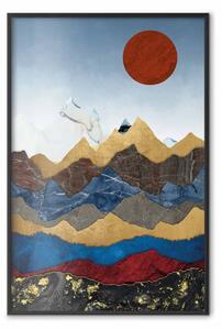 Poster: Cuore Colombia - paesaggio catene montuose astratte