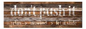 Quadro Tavola di legno: Don't Push It testo in inglese stretto