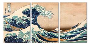 Quadro moderno La grande onda di Kanagawa (3 pezzi)