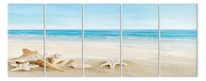 Quadro su tela Serenità blu (5 pezzi) stretto