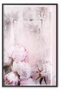 Poster: Inizio primavera - fiori rosa stile retro