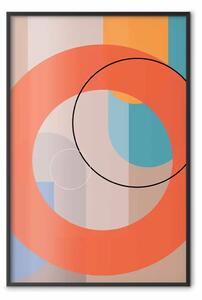 Poster: Cioccolato arancione - composizione colorata con figure astratte