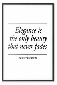 Poster: Citazione Hepburn - citazione inglese su bianco contrastante