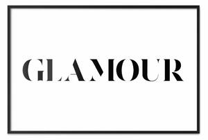 Poster: Glamour - scritta nera con caratteristico font su sfondo bianco