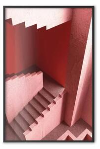 Poster: Scale verso nessun luogo - scala astratta di colore rosso