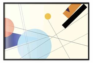 Poster: Tramonto cobalto - figure geometriche astratte e colorate